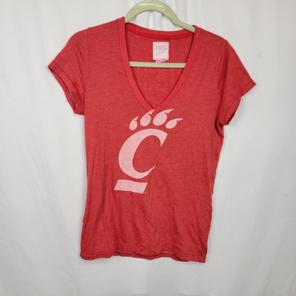 Download PINK Victoria's Secret Tops | Vs Pink Cincinnati Bearcats Uc Graphic V Neck Tee | Poshmark